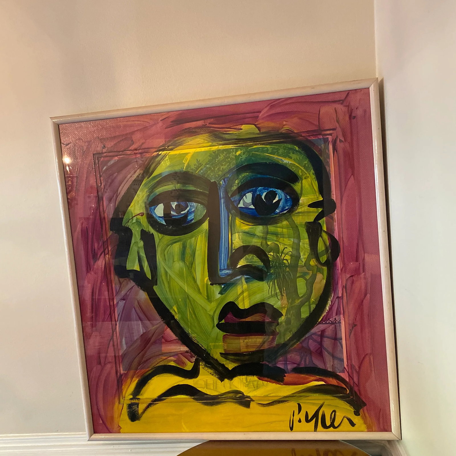1970s Vintage Abstract Portraiture; Original Painting by Peter Robert Keil, Framed - 6