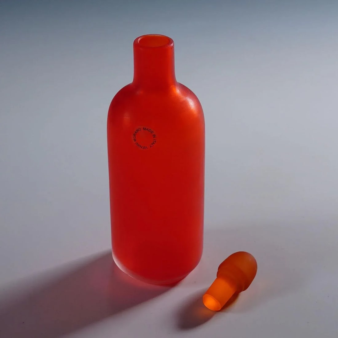 Paolo Venini Inciso Glass Bottle Manufactured by Venini 1990s - 6