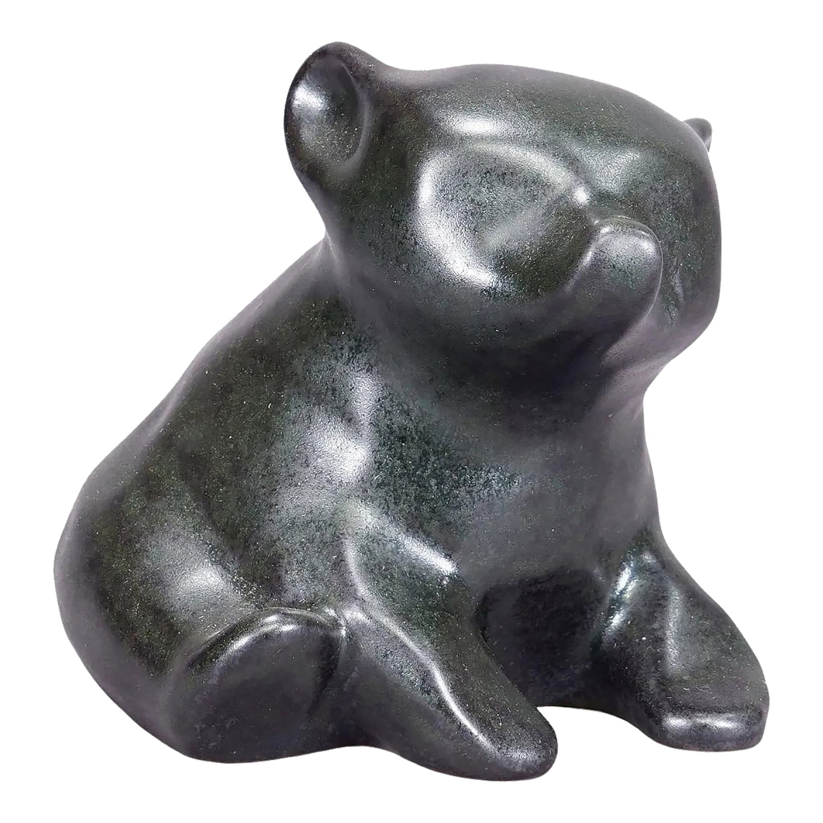Stylized Bear Sculpture by Richard Lindh for Arabia Finland: Stylized Bear Sculpture by Richard Lindh for Arabia Finland Item e7279 A vintage ceramic statue depicting a bear. Made by Arabia Finland and designed by Richard Lindh. Excellent condition. artfour is 