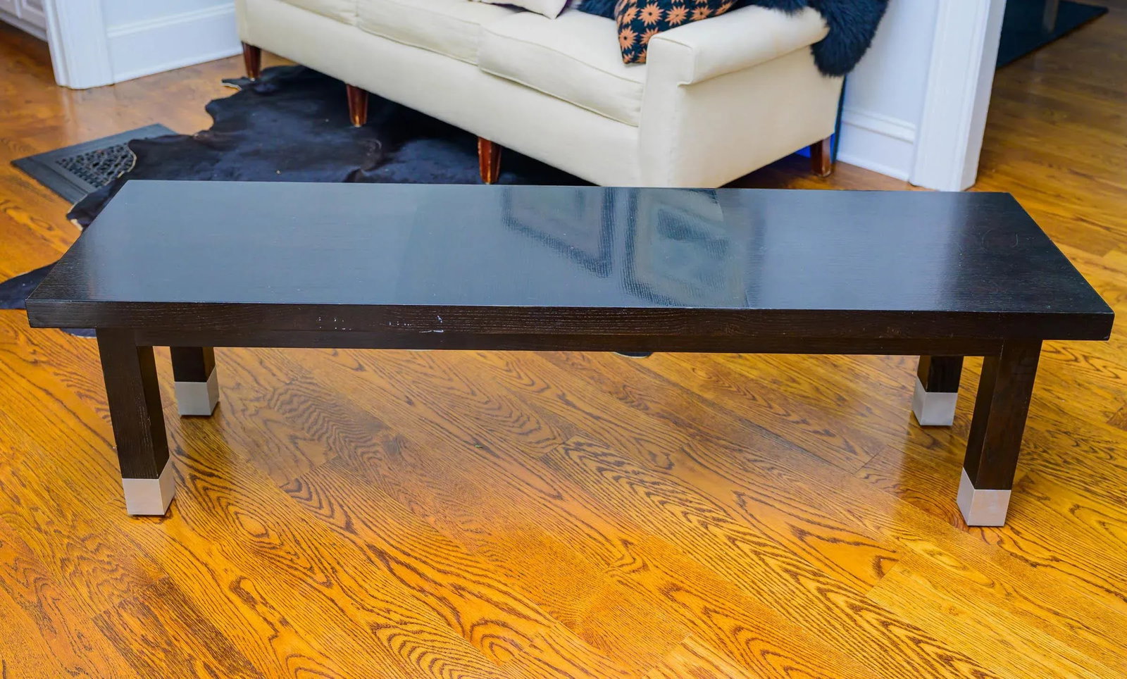 Contemporary Wenge Wood Dining Table With 2 Matching Benches - Set of 3 - 4