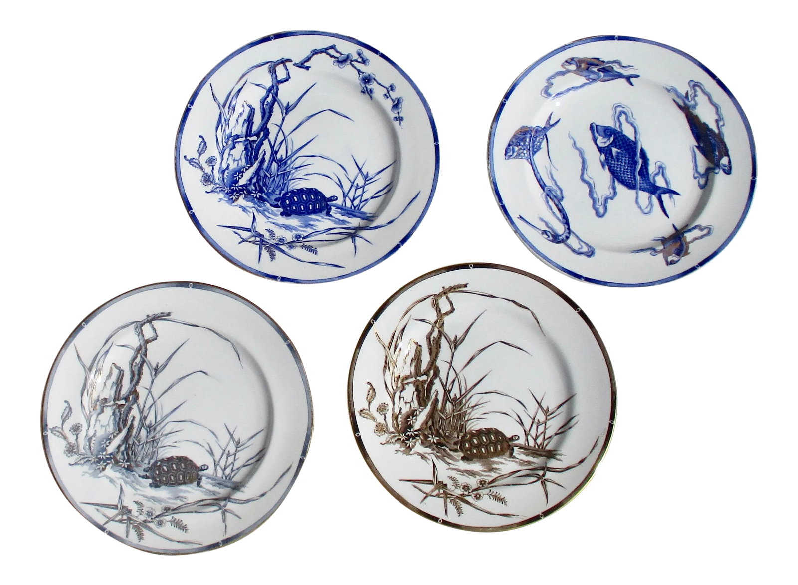 Four Royal Worcester Hand Painted English Porcelain Serving Dishes 1870's - a Set of 4 (1 of 10)