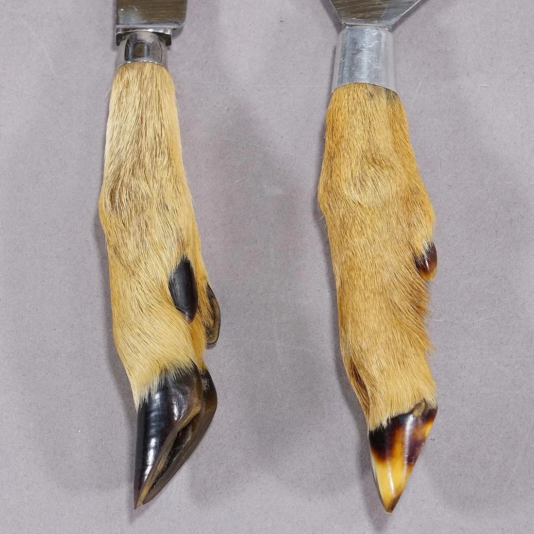 Antique Cheese and Butter Knives With Deer Handles, Circa 1950s - 3