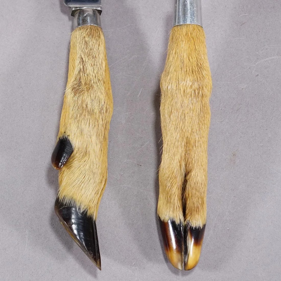 Antique Cheese and Butter Knives With Deer Handles, Circa 1950s - 4