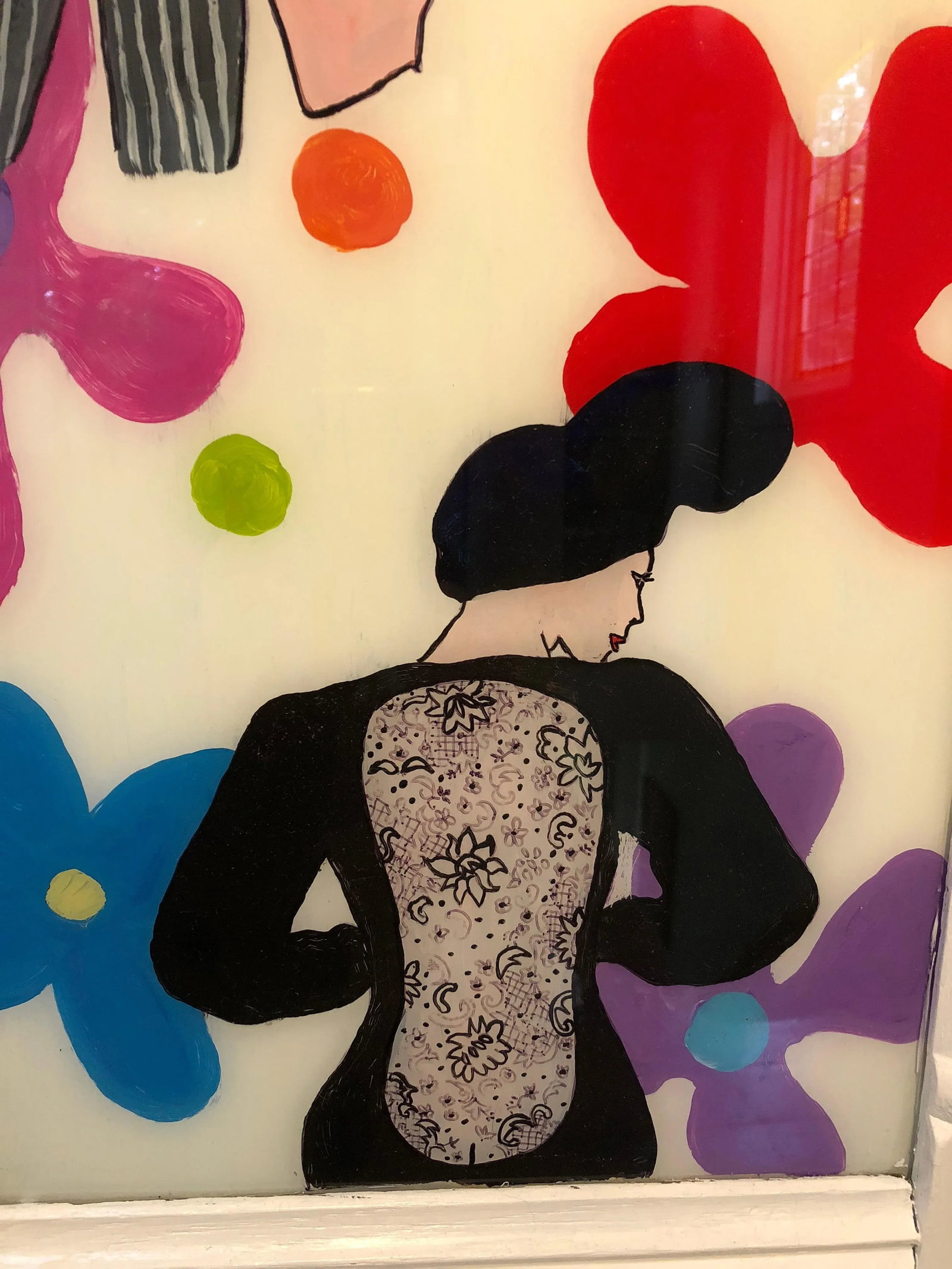 Original Contemporary Painting on Glass Homage to Yves Saint Laurent - 5