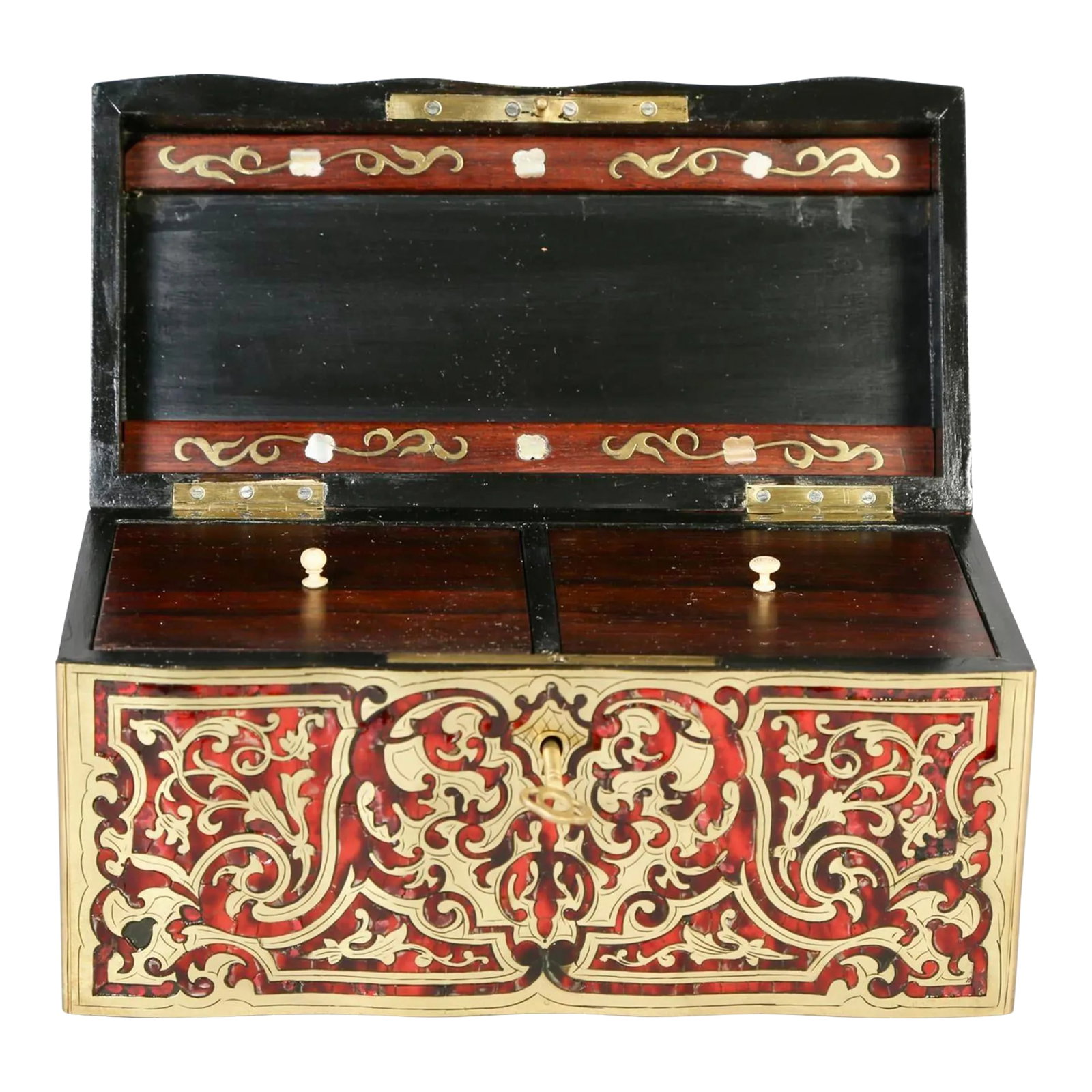 19th Century French Louis XIV Style Boulle Tea Caddy (1 of 10)