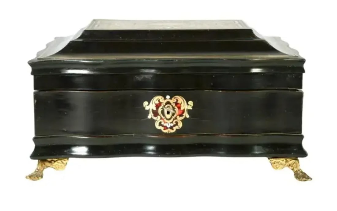 19th Century French Boulle Sewing Scent Necessaire Box - 12