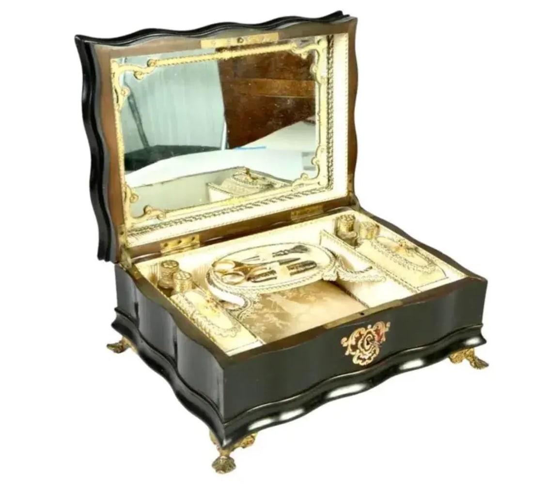 19th Century French Boulle Sewing Scent Necessaire Box - 7