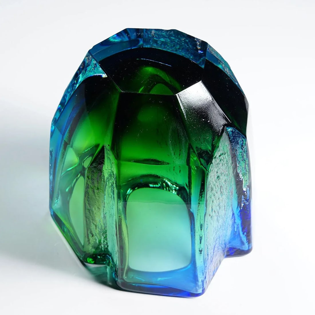 Vintage Crystal Art Glass Vase by Goeran Waerff for Kosta 1970s - 6