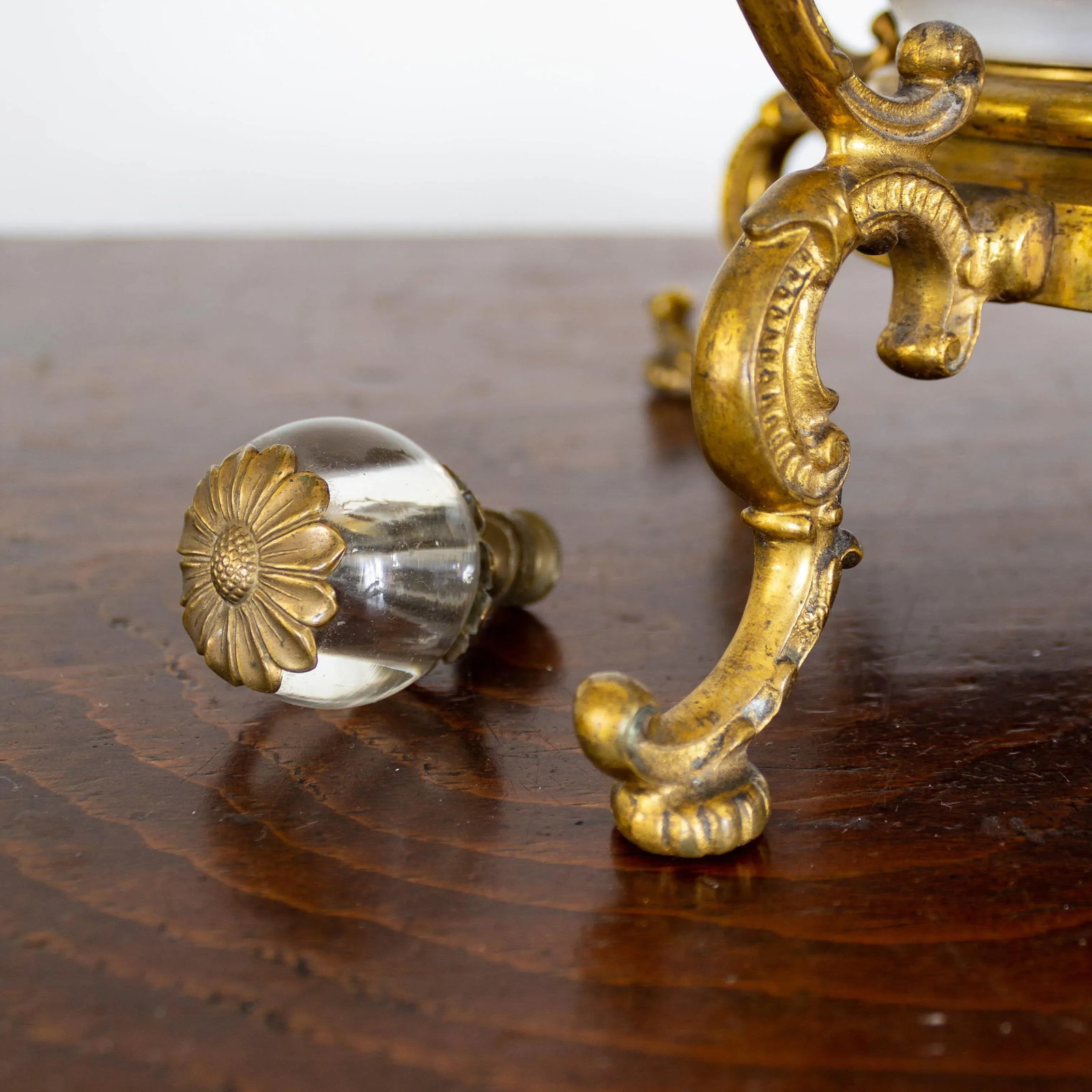 Electrified White Milk Glass Oil Lamp on Ormolu Feet | Fringed Lampshade - 10