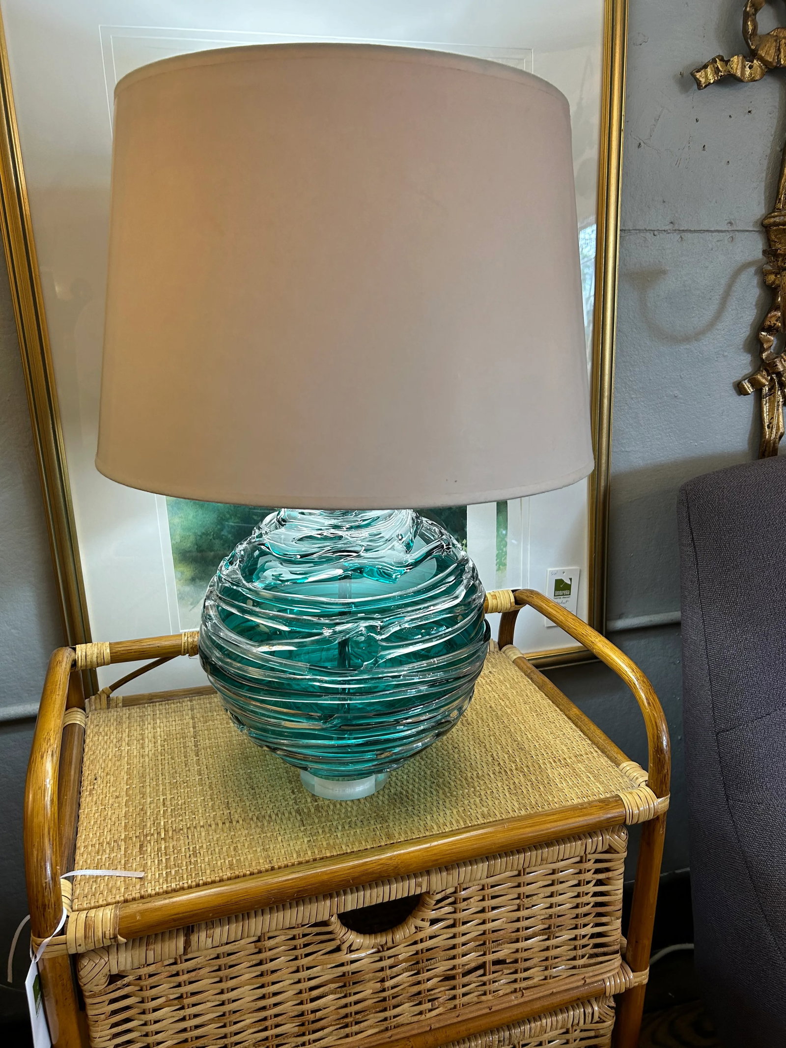 William Yeoward Designer Art Glass Alfie Jade Table Lamp - 10