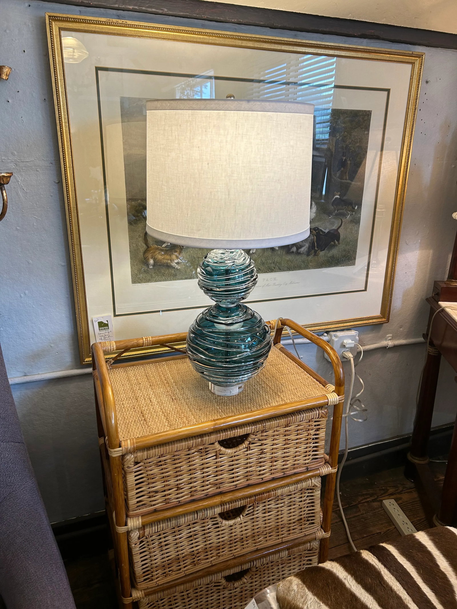 William Yeoward Designer Art Glass Alfie Jade Table Lamp - 3