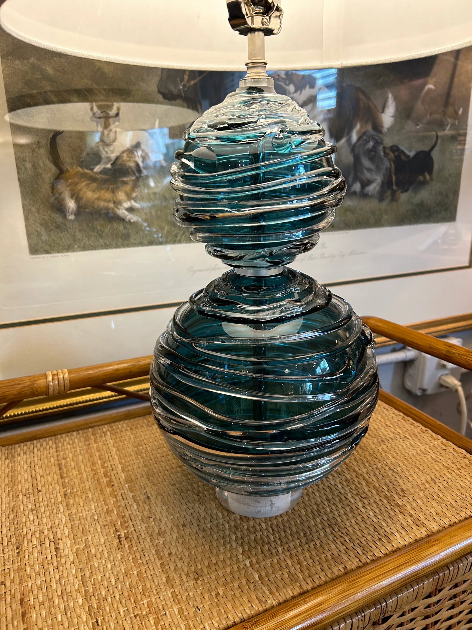 William Yeoward Designer Art Glass Alfie Jade Table Lamp - 4