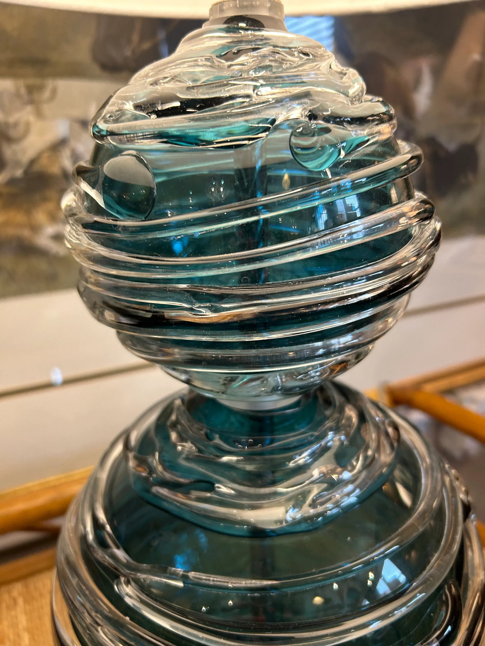 William Yeoward Designer Art Glass Alfie Jade Table Lamp - 7