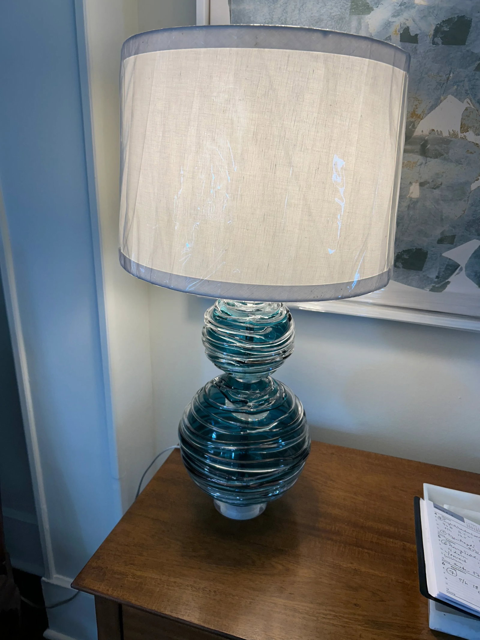 William Yeoward Designer Art Glass Alfie Jade Table Lamp - 9
