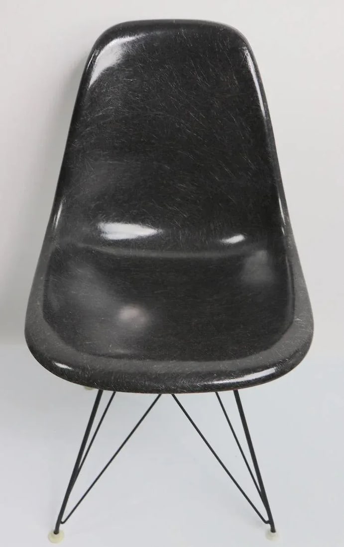 Eames Grey Fiberglass Dsr on Eiffel Tower Base - 2