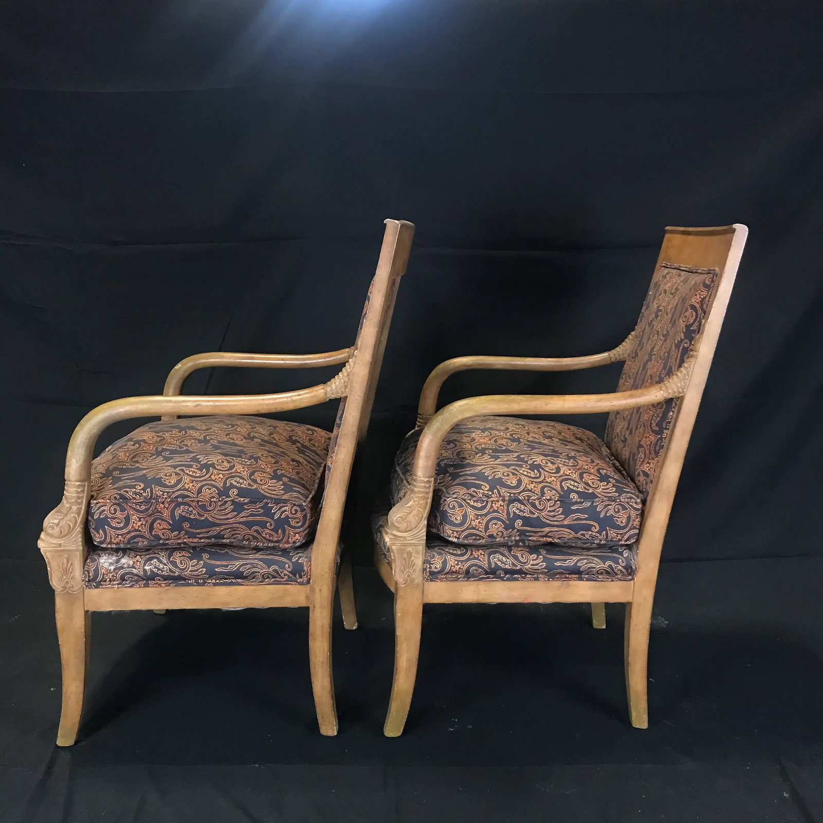 1940s Vintage French Empire Style Armchairs- A Pair - 6