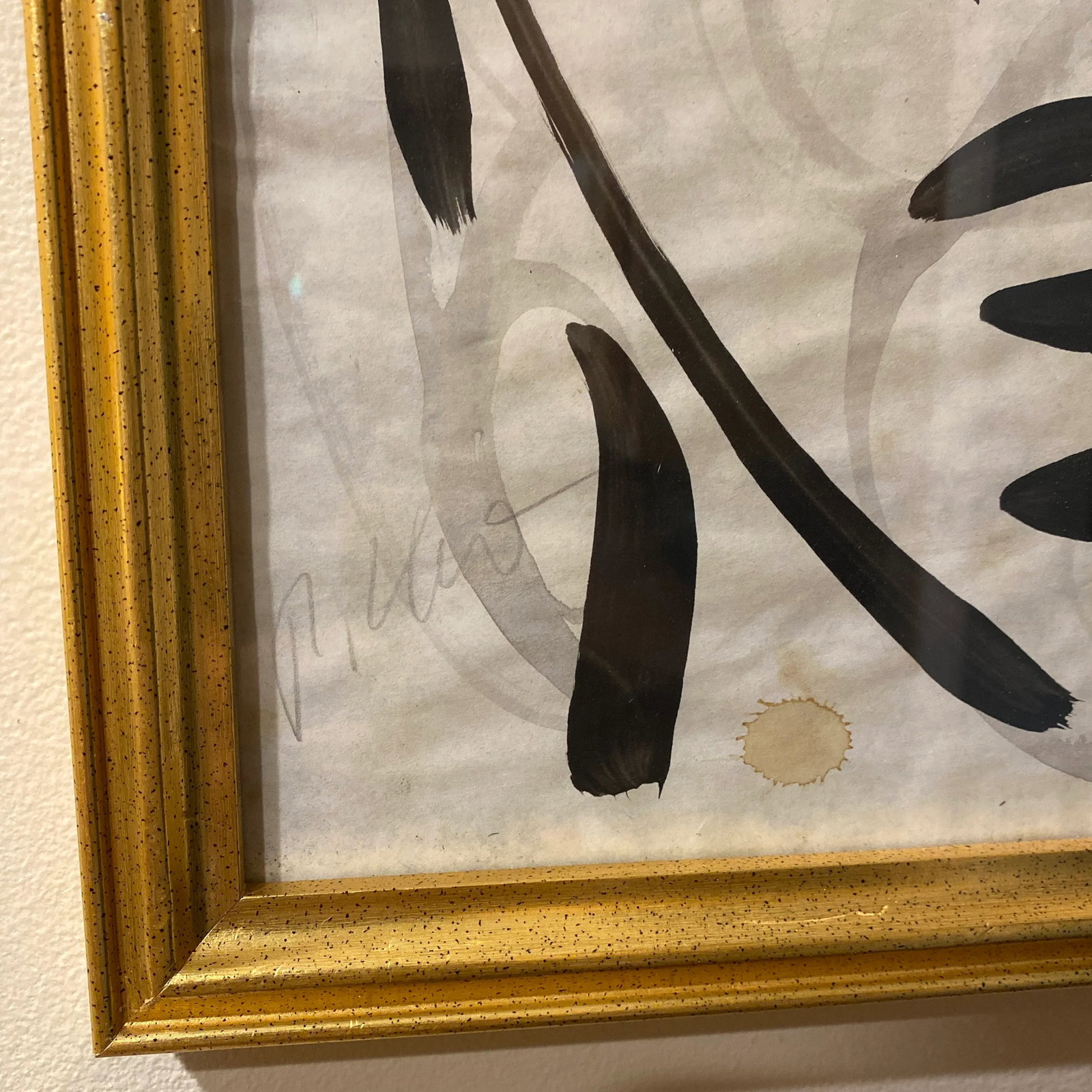 1970s Peter Keil Original Black & White Abstract Portrait Painting, Framed - 3