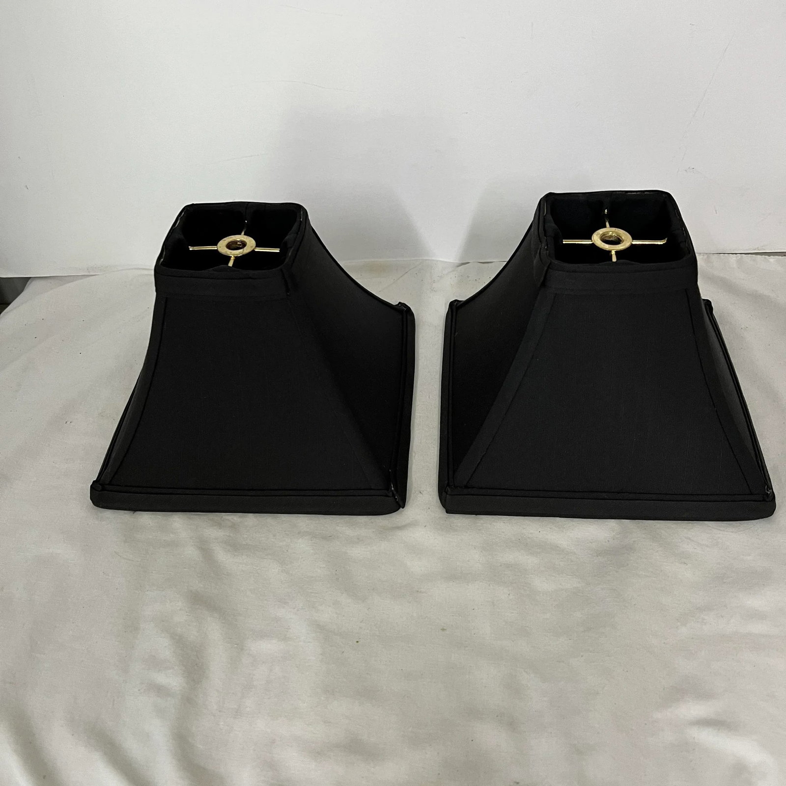 Small Square Black Lampshade - a Pair - 2