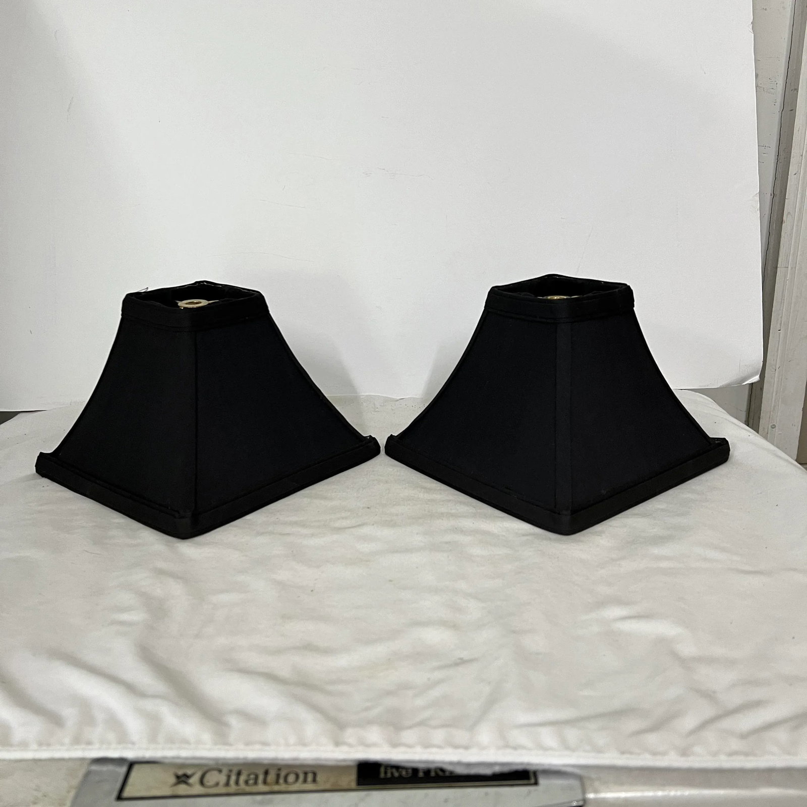 Small Square Black Lampshade - a Pair - 5