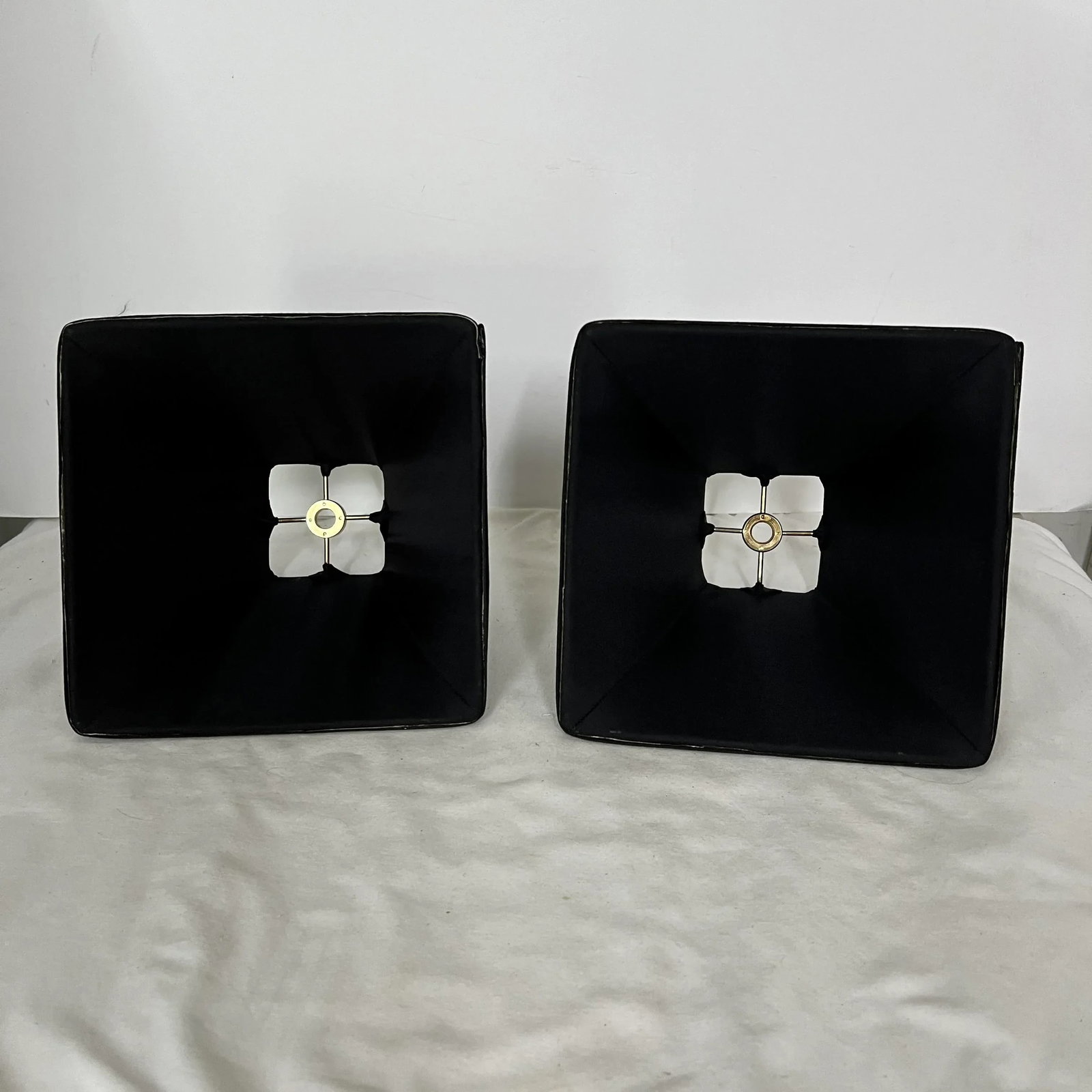Small Square Black Lampshade - a Pair - 6