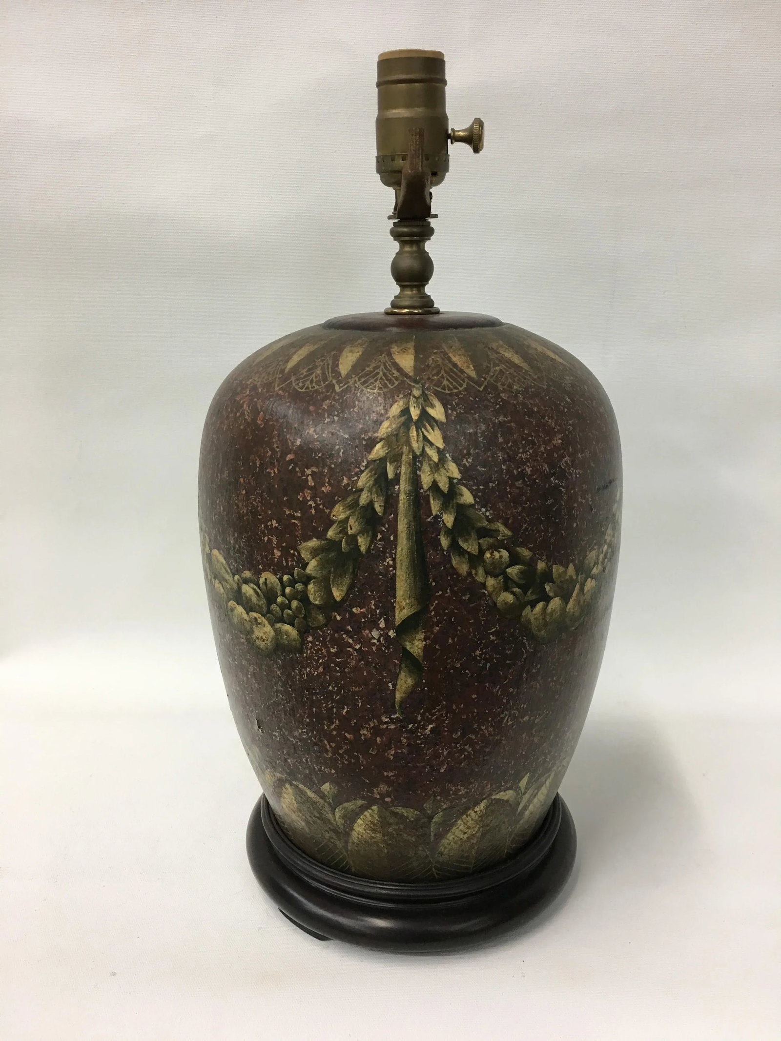 1980s Art Deco Hand Painted Porcelain Table Lamp - 3