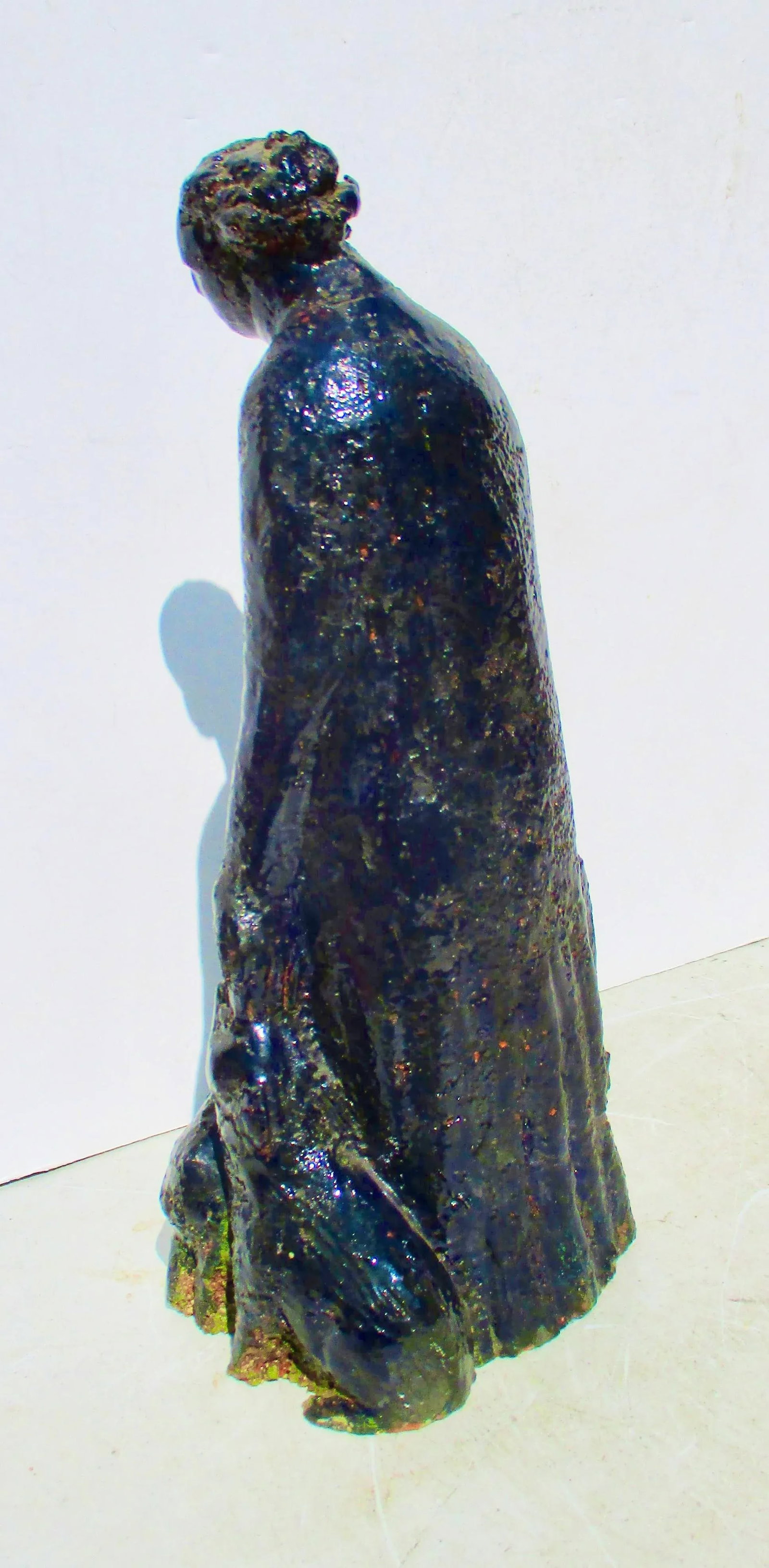 Blue Glazed Terra Cotta "Circe" Attrb to Claire McArdle Circa 80s' - 3