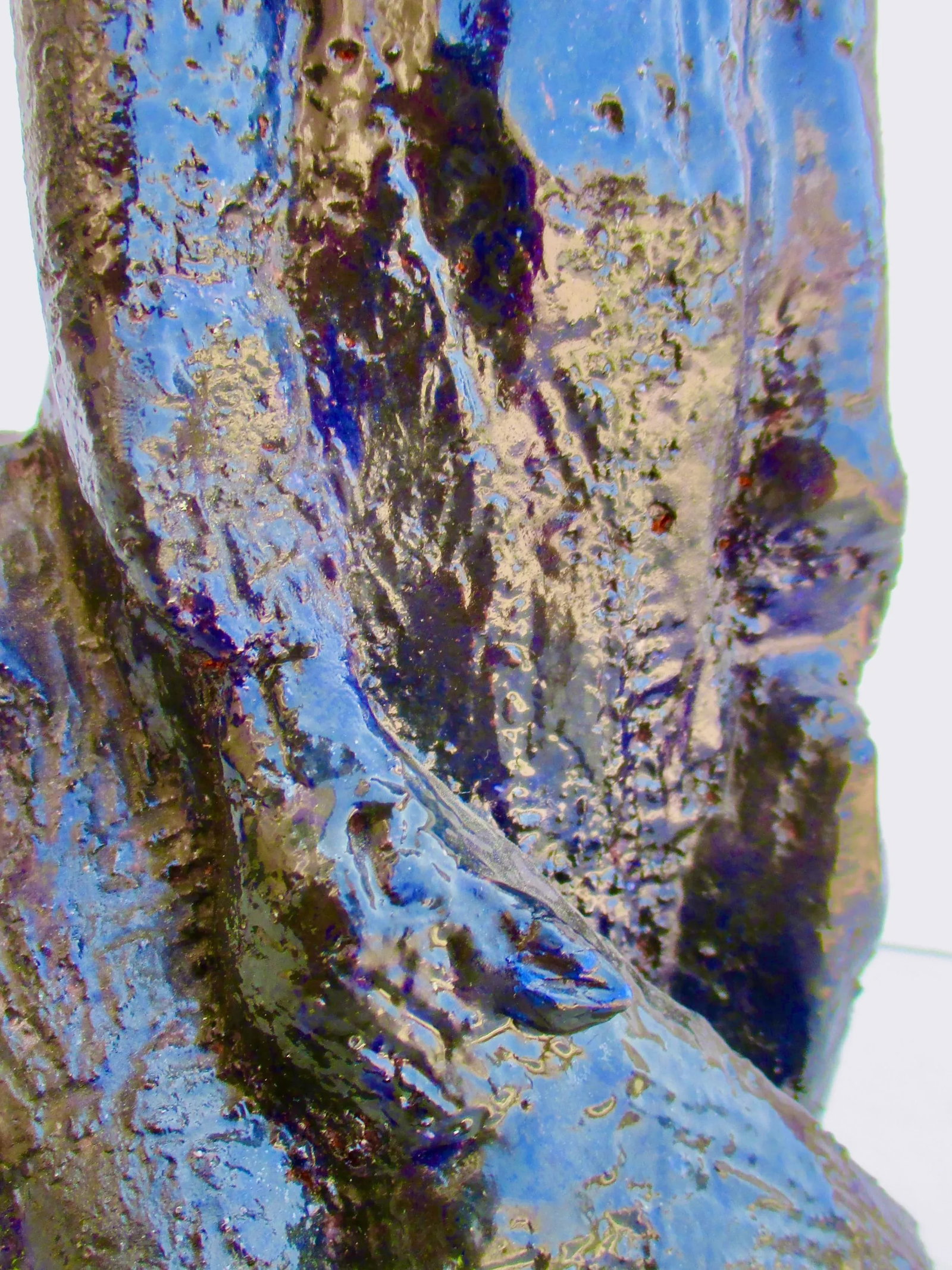 Blue Glazed Terra Cotta "Circe" Attrb to Claire McArdle Circa 80s' - 8