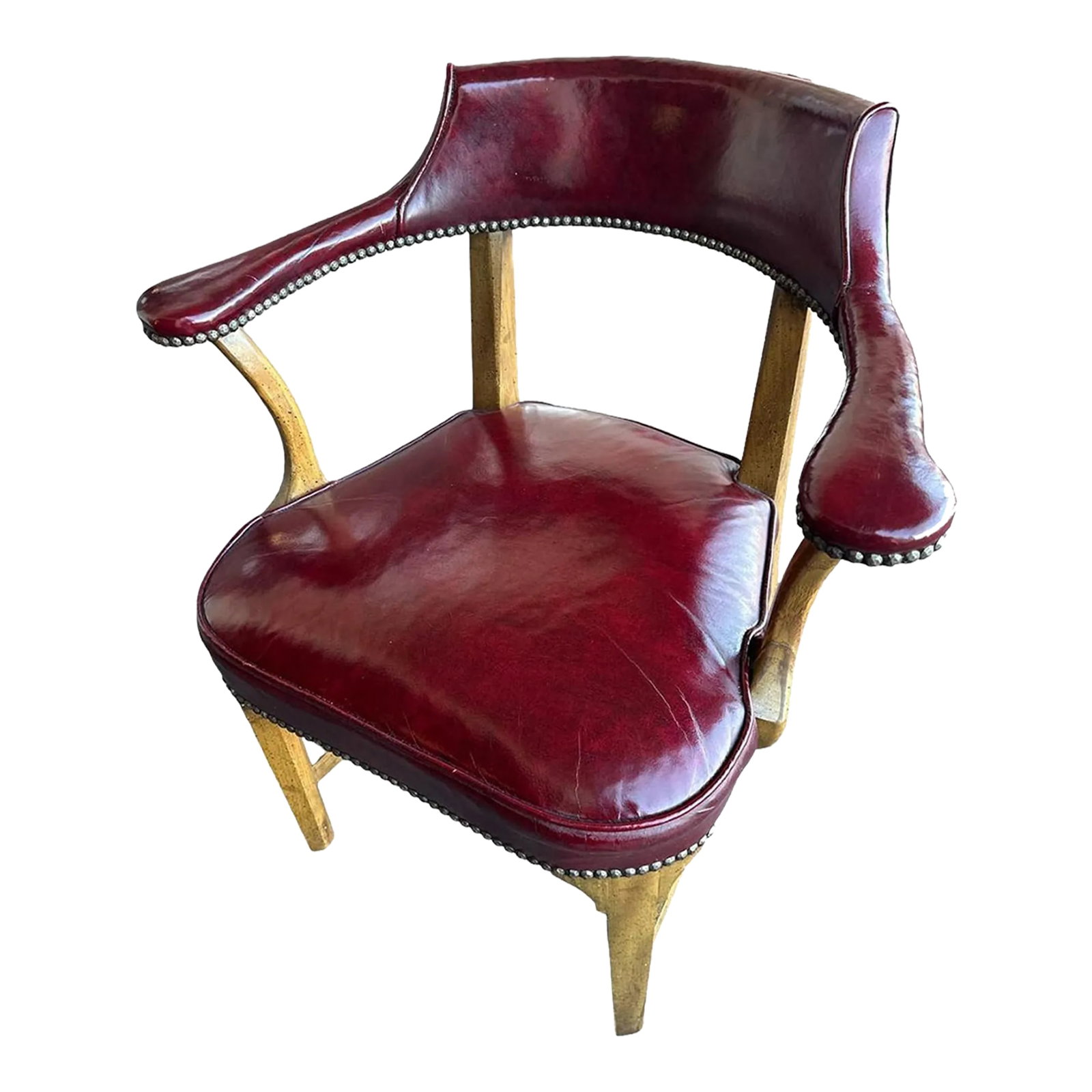 Vintage Leather Club Chair or Desk Chair by Century Furniture of Hickory (1 of 7)