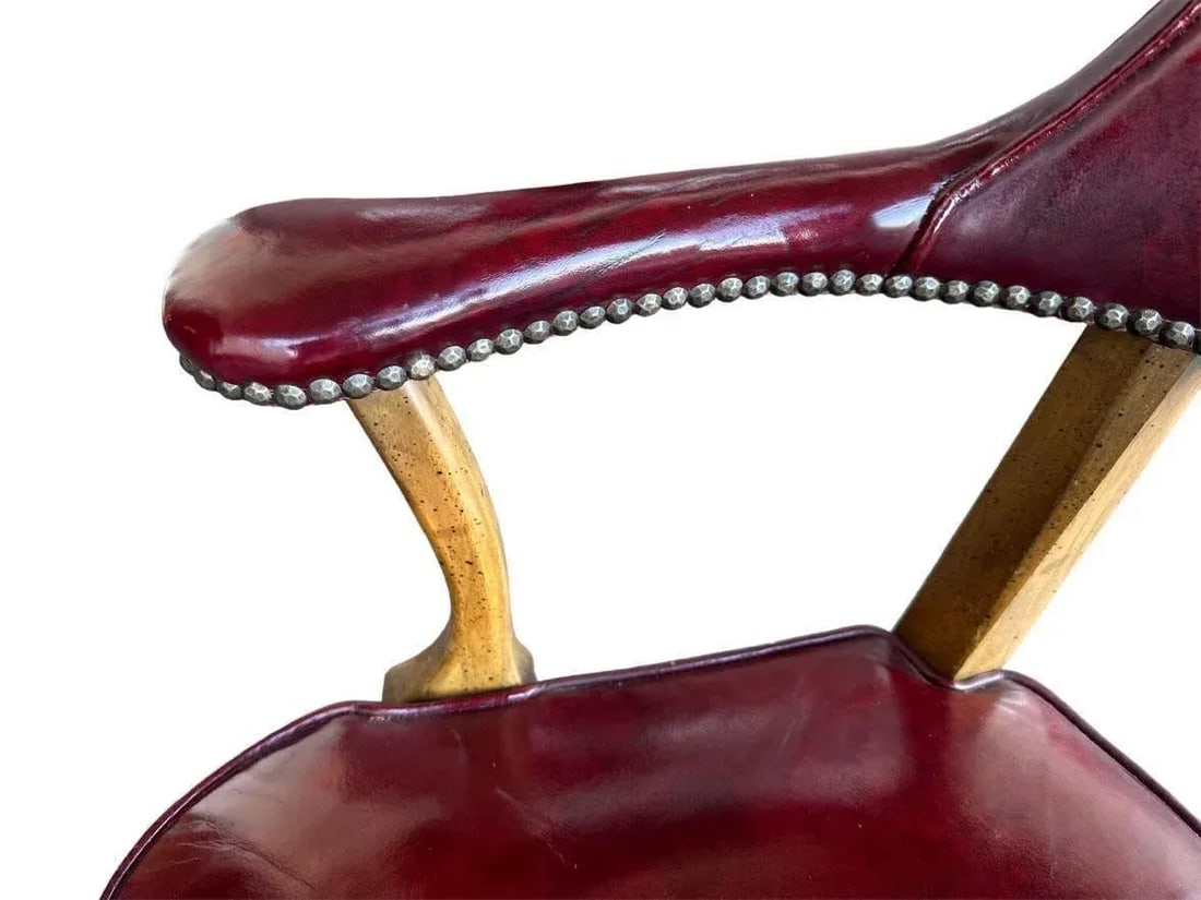 Vintage Leather Club Chair or Desk Chair by Century Furniture of Hickory - 3