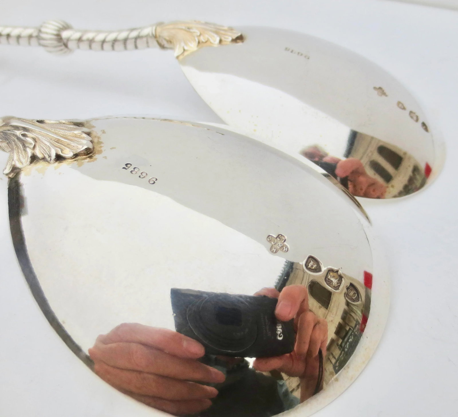 Sterling Silver English Punch & Judy Serving Spoons Dated 1893- a Set of 2 - 3