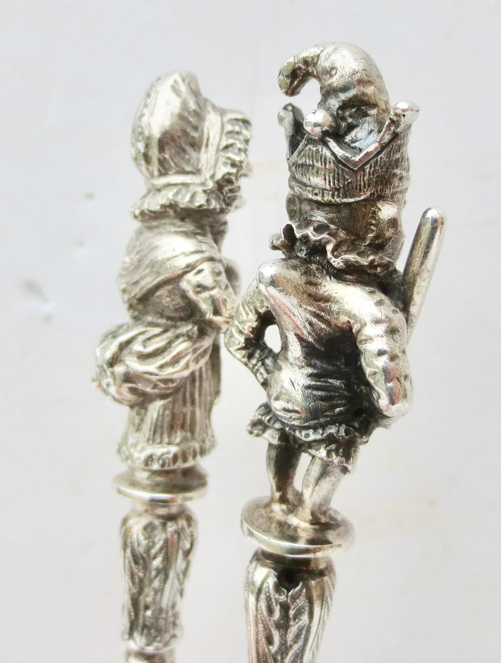 Sterling Silver English Punch & Judy Serving Spoons Dated 1893- a Set of 2 - 4
