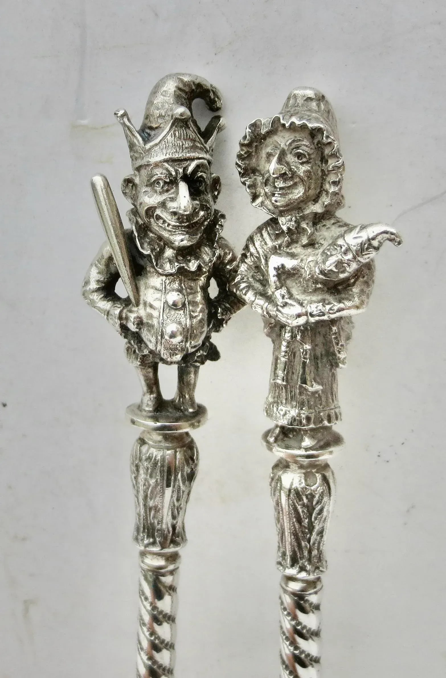 Sterling Silver English Punch & Judy Serving Spoons Dated 1893- a Set of 2 - 5