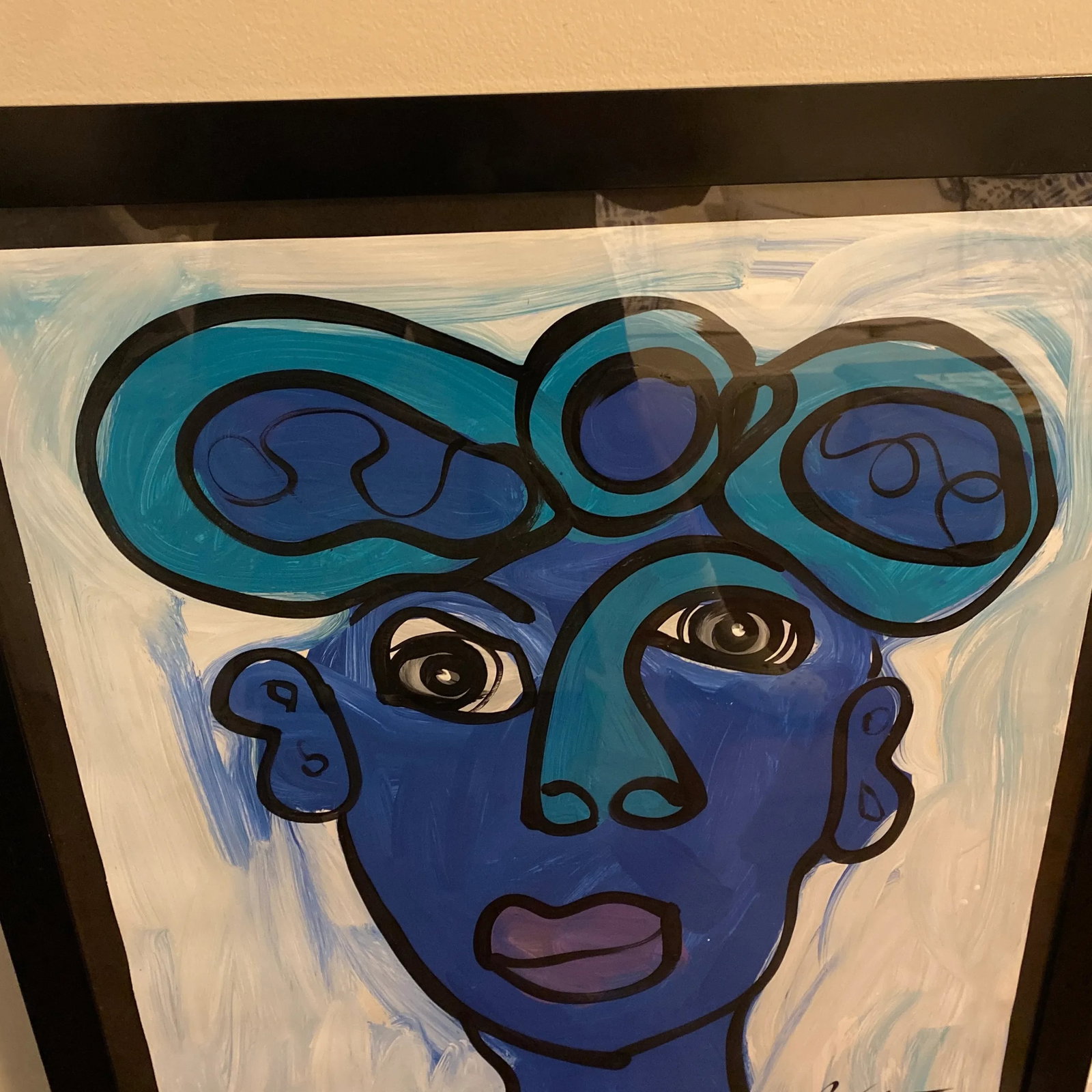 Peter Keil Original Blue Abstract Portrait Painting - 2