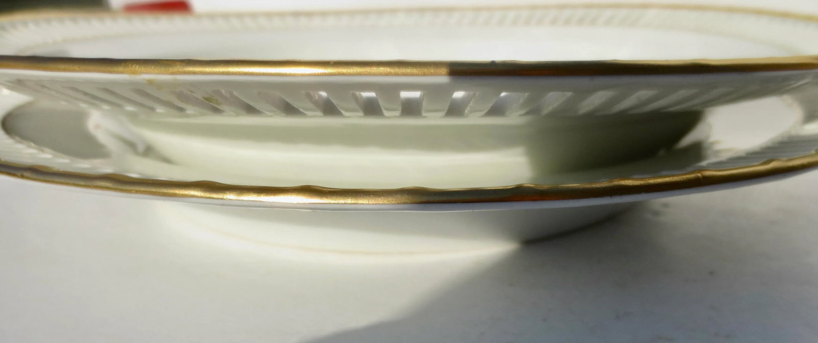 Antique KPM White Porcelain Reticulated Plates- A Pair of 2 - 3