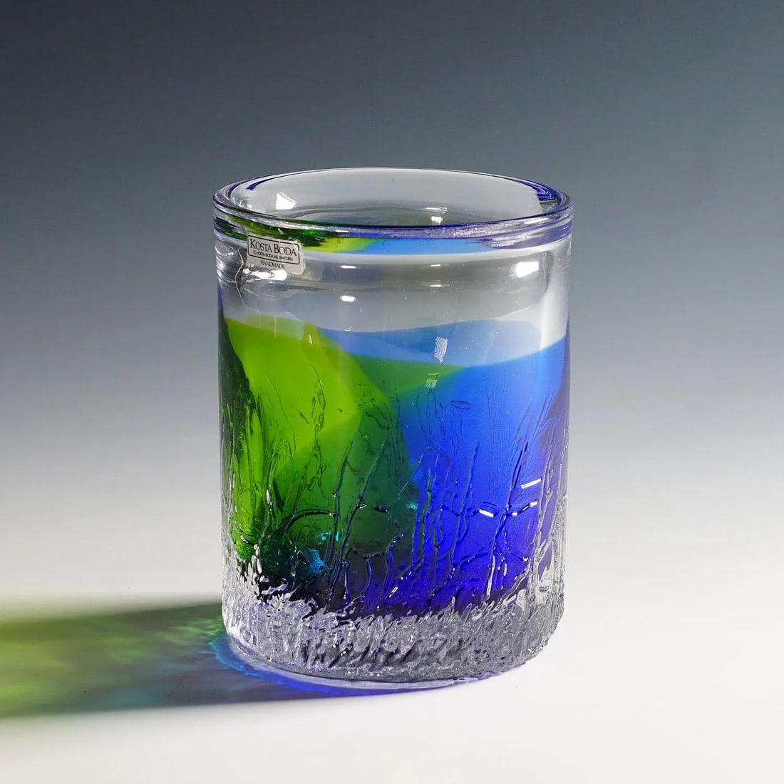 Vintage Crystal Art Glass Vase by Goeran Waerff for Kosta 1970s - 2