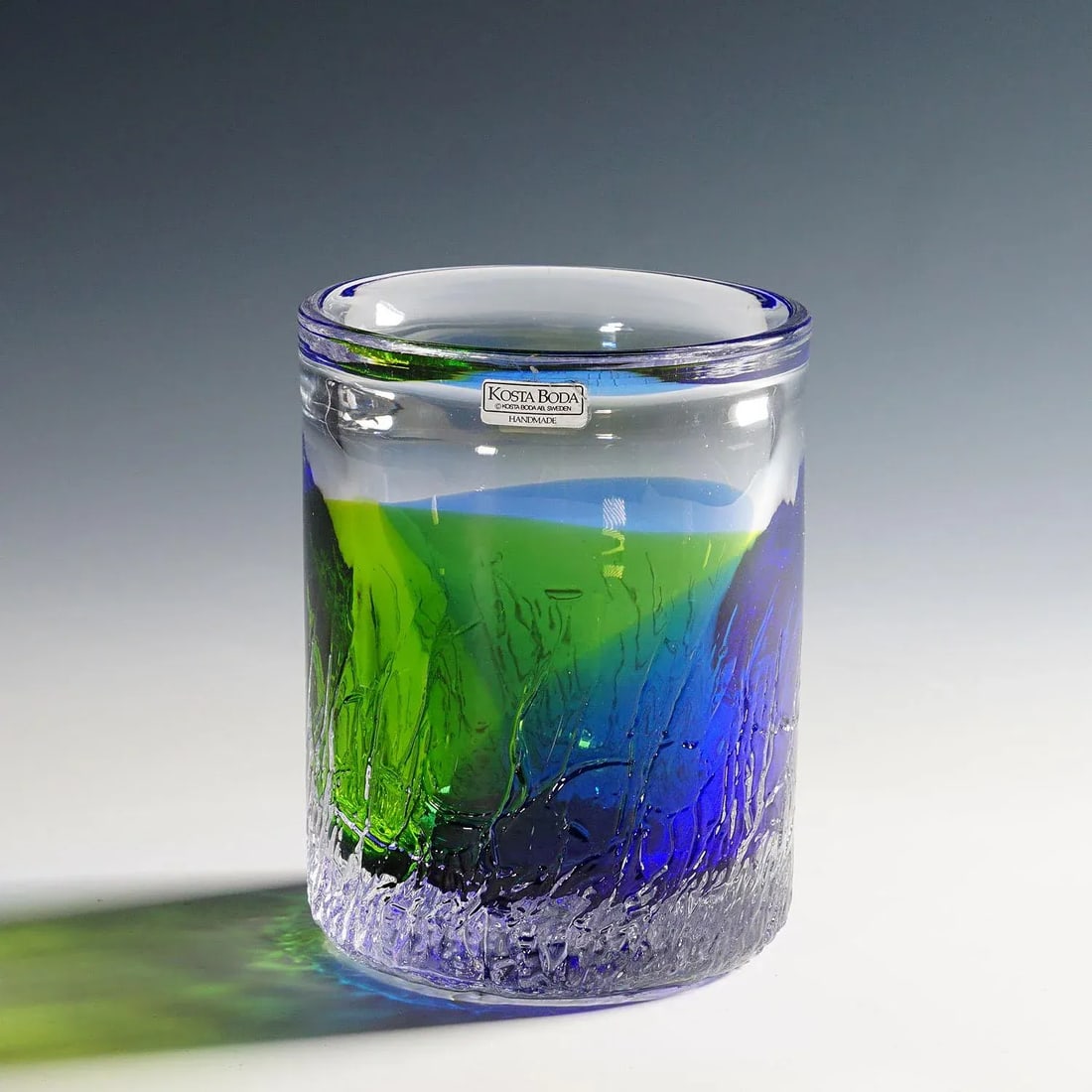 Vintage Crystal Art Glass Vase by Goeran Waerff for Kosta 1970s - 4
