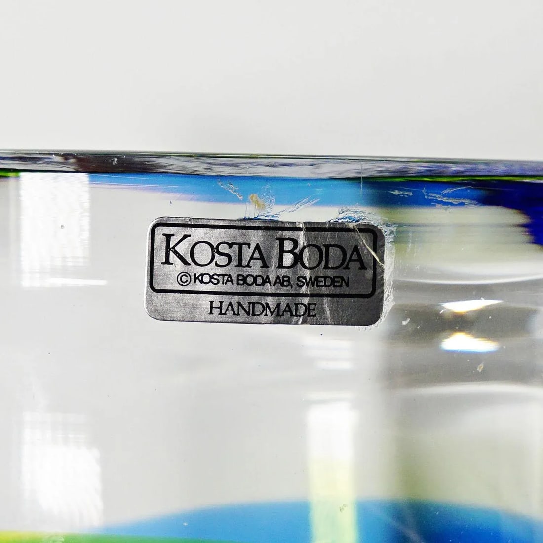 Vintage Crystal Art Glass Vase by Goeran Waerff for Kosta 1970s - 5