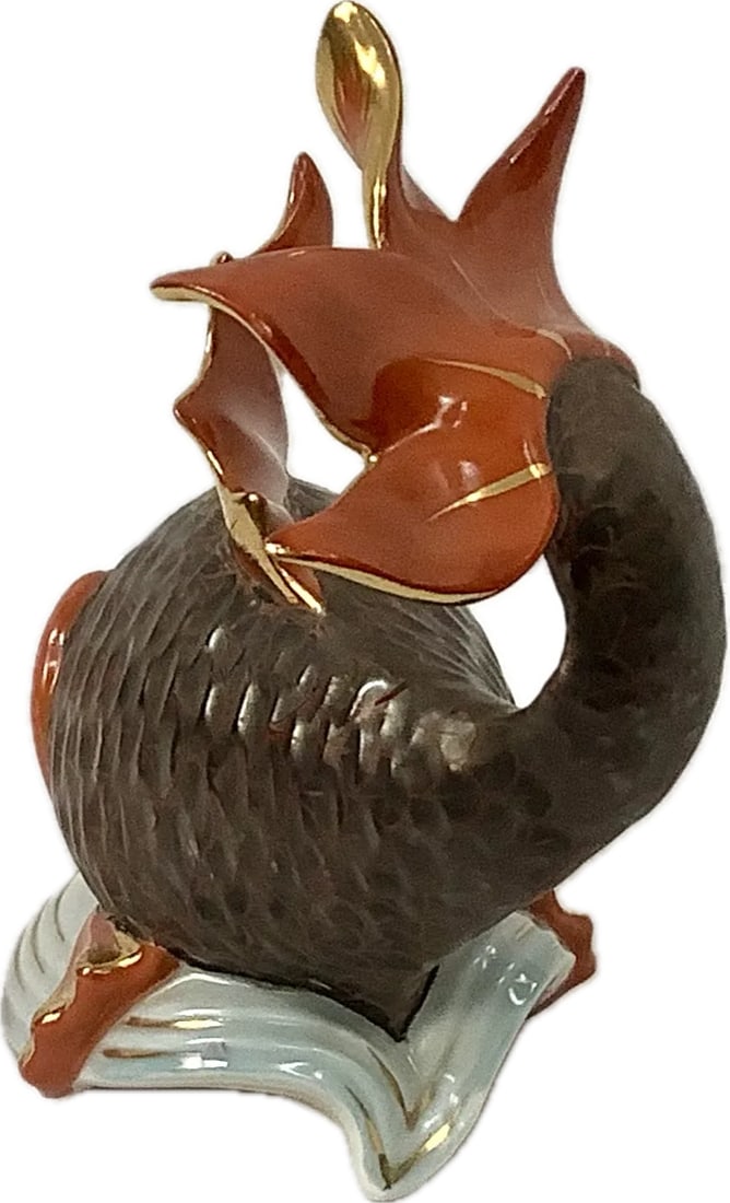 Vintage Hand-Painted Porcelain Herend Koi Fish - 5