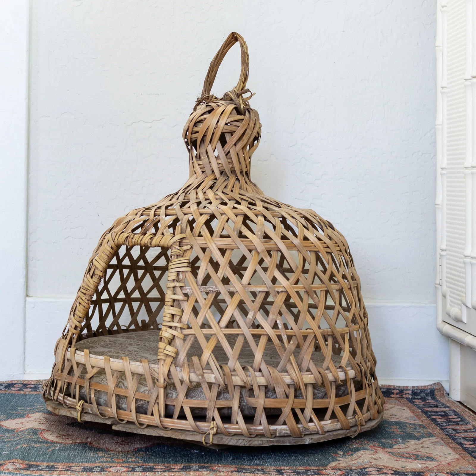 Hand Woven Rattan Pet Bed for Small Dog or Cat - 10