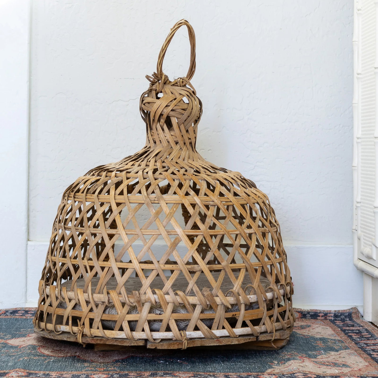 Hand Woven Rattan Pet Bed for Small Dog or Cat - 3
