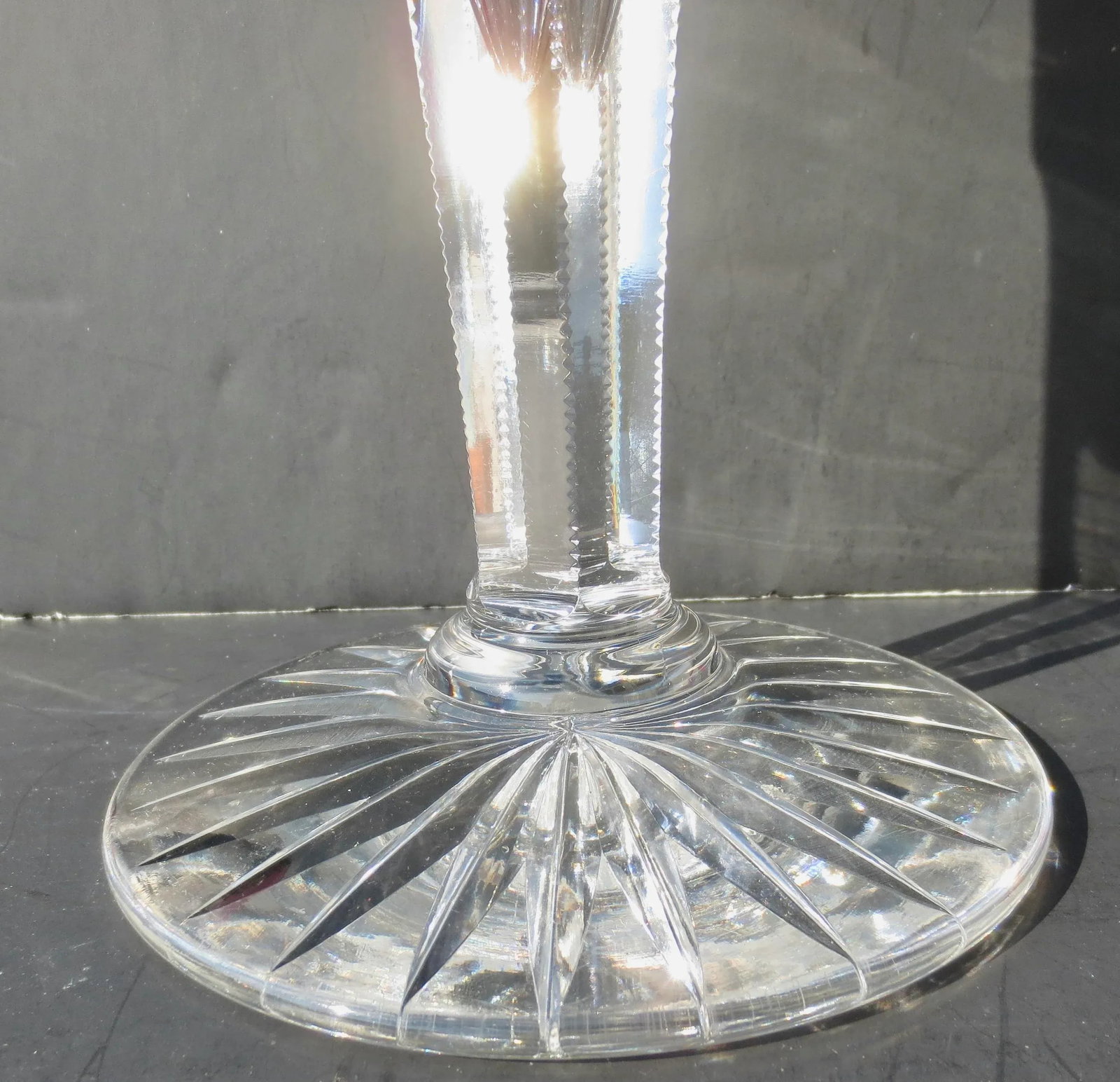 16" Trumpet Vase American Brilliant Cut Crystal Circa 1890s - 3
