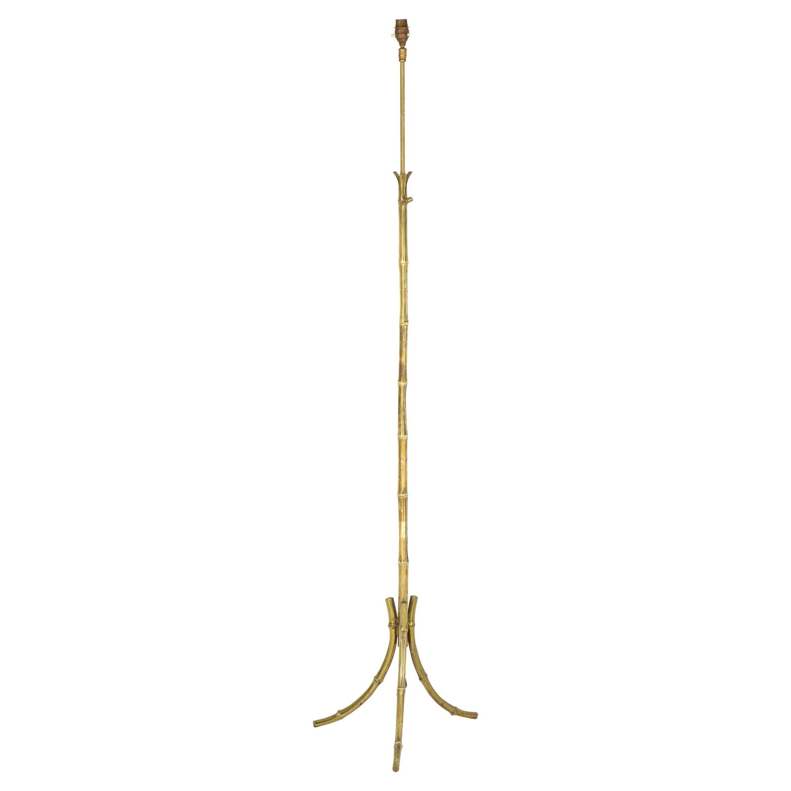 Bronze Faux Bamboo Tripod Floor Lamp by Maison Baguès, France, 1960s - 12