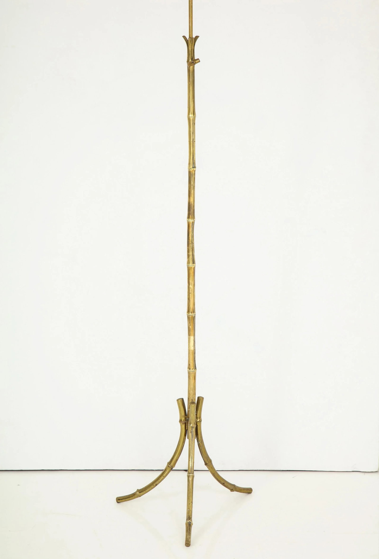 Bronze Faux Bamboo Tripod Floor Lamp by Maison Baguès, France, 1960s - 2