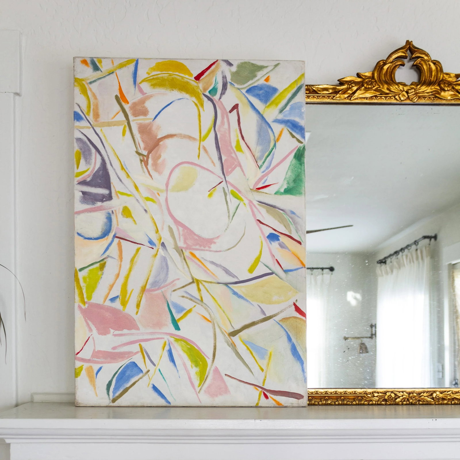 Colorful Abstract Original Painting on Canvas Mid Century Modern - 3