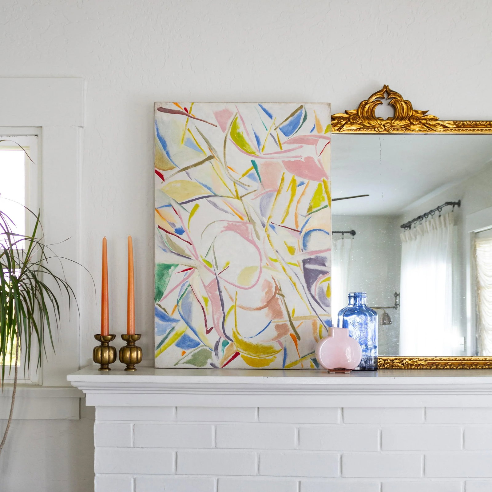 Colorful Abstract Original Painting on Canvas Mid Century Modern - 4