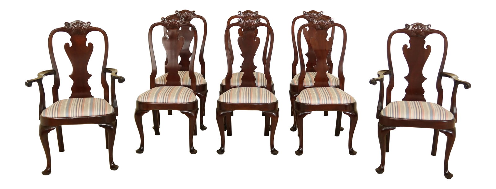 Set of 8 Stickley Mahogany Philadelphia Queen Anne Style Dining Room Chairs (1 of 13)