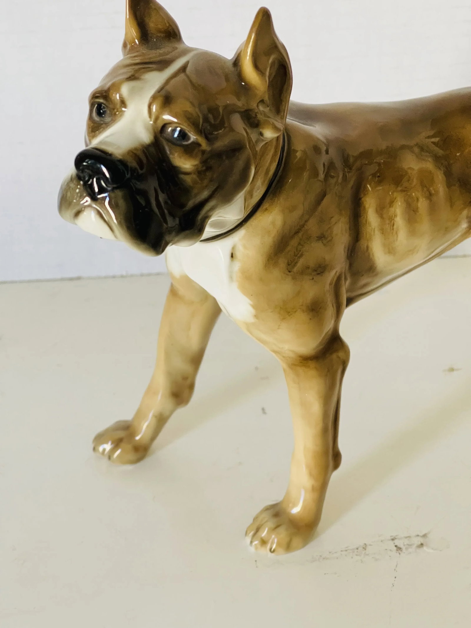 1930s Glazed Porcelain Dog Sculpture - 3