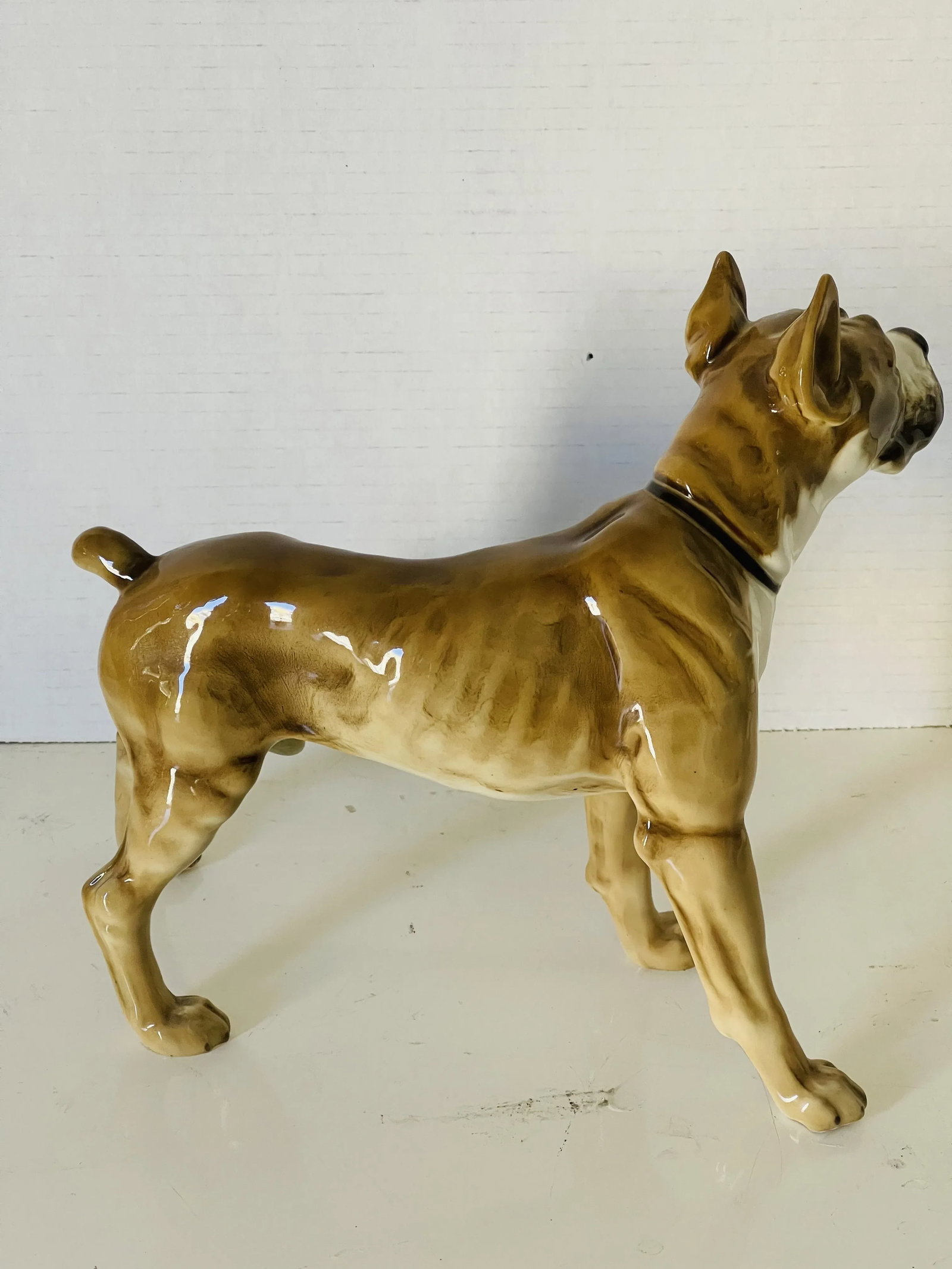 1930s Glazed Porcelain Dog Sculpture - 4