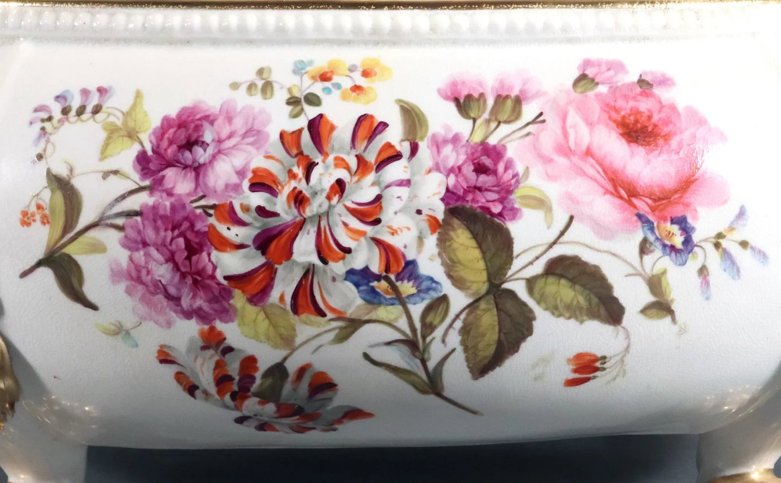 Derby Porcelain Large Botanical Soup Tureen, Cover & Stand - 7