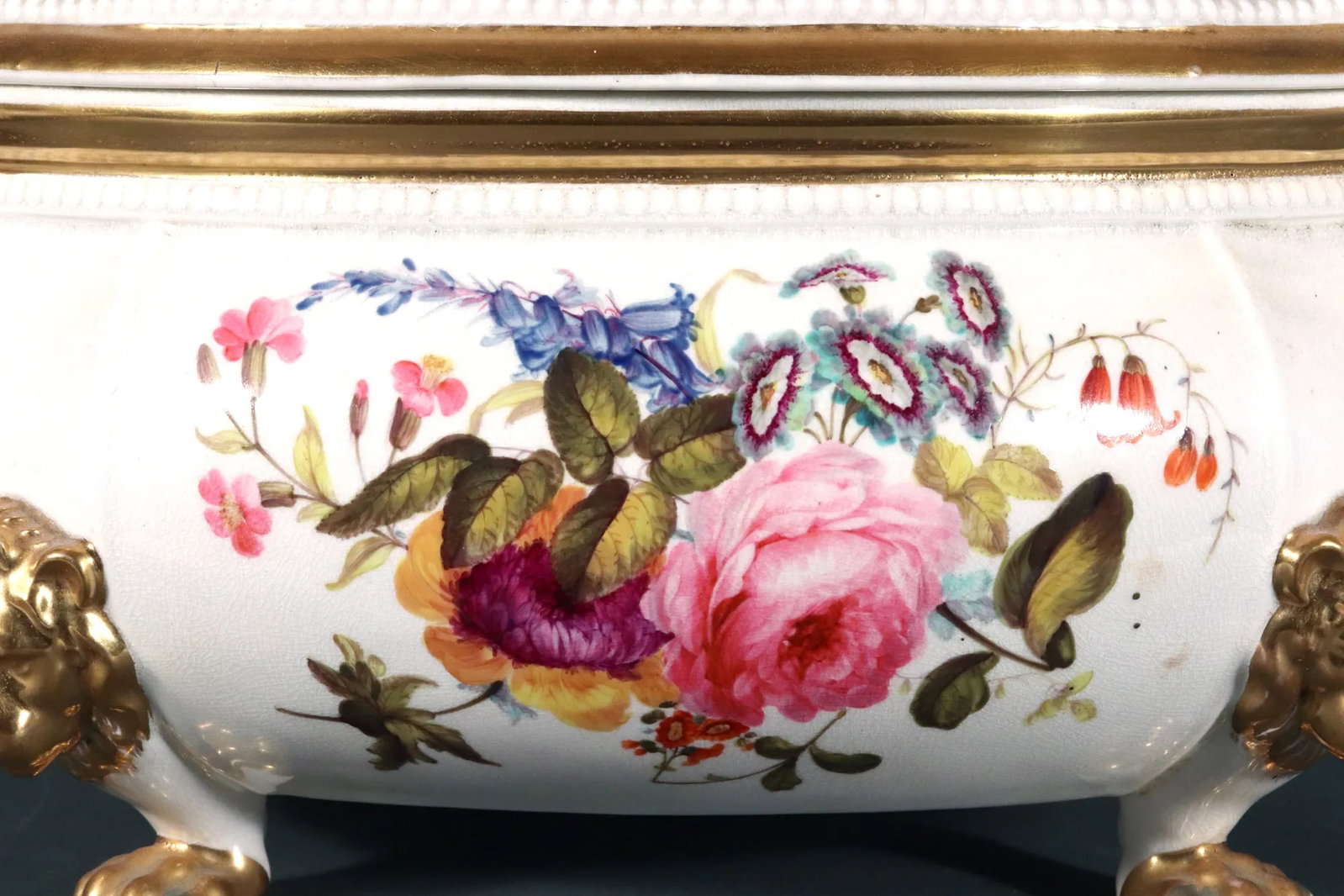 Derby Porcelain Large Botanical Soup Tureen, Cover & Stand - 8